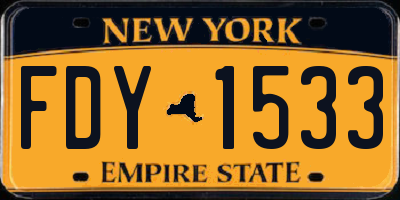 NY license plate FDY1533