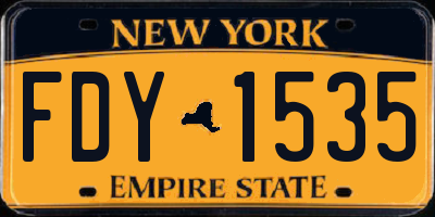 NY license plate FDY1535