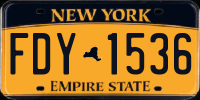 NY license plate FDY1536