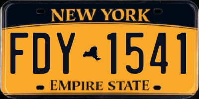 NY license plate FDY1541