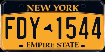 NY license plate FDY1544
