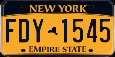 NY license plate FDY1545