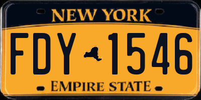 NY license plate FDY1546