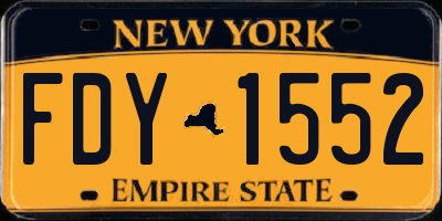 NY license plate FDY1552