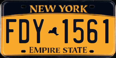 NY license plate FDY1561