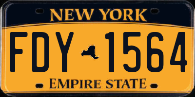 NY license plate FDY1564