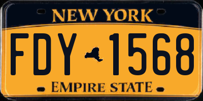NY license plate FDY1568
