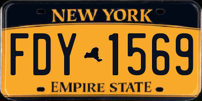 NY license plate FDY1569