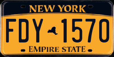 NY license plate FDY1570