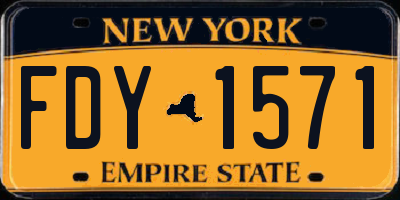 NY license plate FDY1571