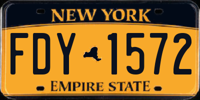 NY license plate FDY1572