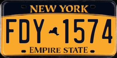 NY license plate FDY1574