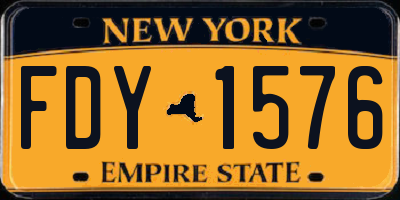 NY license plate FDY1576