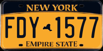 NY license plate FDY1577
