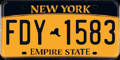 NY license plate FDY1583
