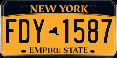 NY license plate FDY1587