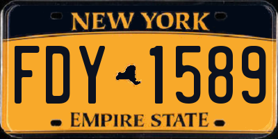NY license plate FDY1589