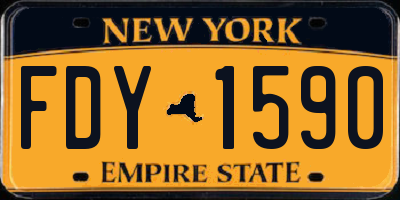 NY license plate FDY1590