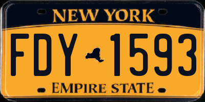 NY license plate FDY1593