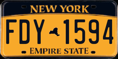 NY license plate FDY1594