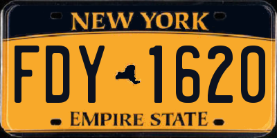 NY license plate FDY1620