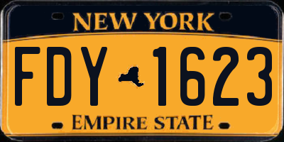 NY license plate FDY1623