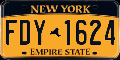 NY license plate FDY1624