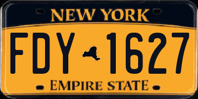 NY license plate FDY1627