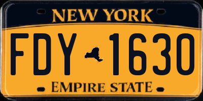 NY license plate FDY1630
