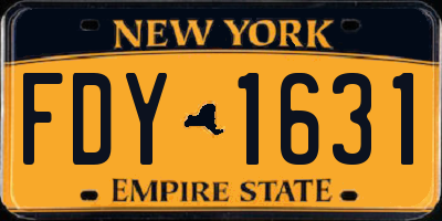 NY license plate FDY1631