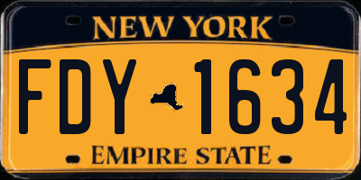 NY license plate FDY1634