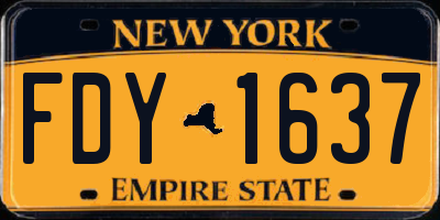NY license plate FDY1637