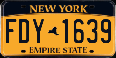 NY license plate FDY1639
