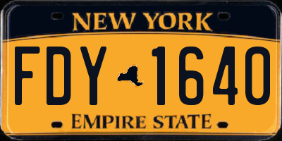 NY license plate FDY1640