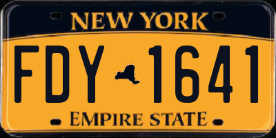 NY license plate FDY1641