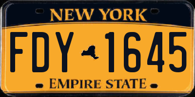 NY license plate FDY1645