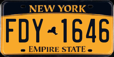 NY license plate FDY1646