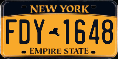NY license plate FDY1648