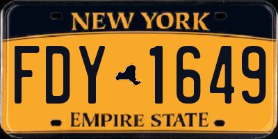 NY license plate FDY1649