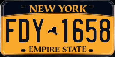 NY license plate FDY1658