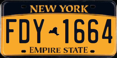 NY license plate FDY1664