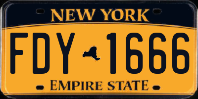 NY license plate FDY1666