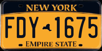 NY license plate FDY1675