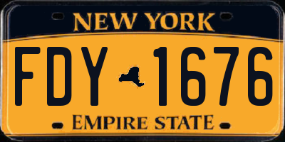 NY license plate FDY1676