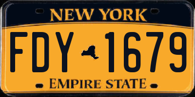 NY license plate FDY1679