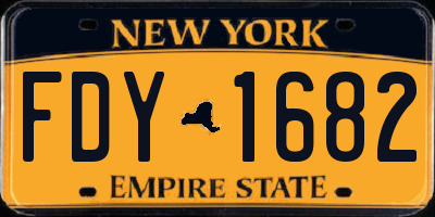 NY license plate FDY1682