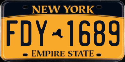 NY license plate FDY1689