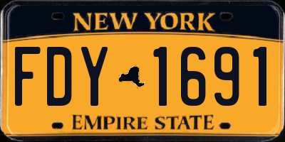 NY license plate FDY1691