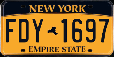 NY license plate FDY1697