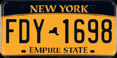 NY license plate FDY1698